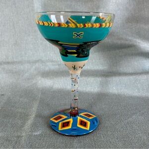 Lolita Hand Painted Margarita Glass Recipe on the Bottom Unique Cinco De Mayo